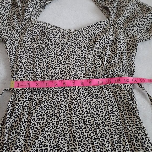 ASOS Women's Size 6 (UK 10) Cream Animal Print Milkmaid Corset Mini Dress - Picture 14 of 16